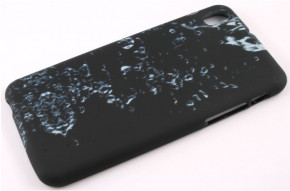 Силиконов гръб ТПУ за HTC Desire 816 черен с капки вода